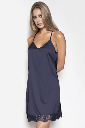 CAMISOLA SATIN NAVY&BLACK - M